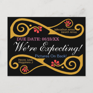 Carte Postale Faire-part Nous attendons un bébé ! Motifs florissants person