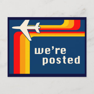 Carte Postale Faire-part nous avons affiché l'annonce : rayures rétro