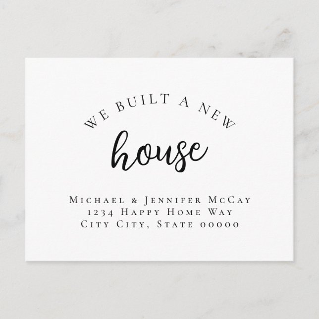 Carte Postale Faire-part Nous Avons Construit Une Nouvelle Maison Simple Ty (Devant)