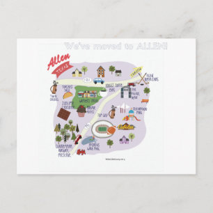 Carte Postale Faire-part Nous avons déménagé à Allen Texas Postcard