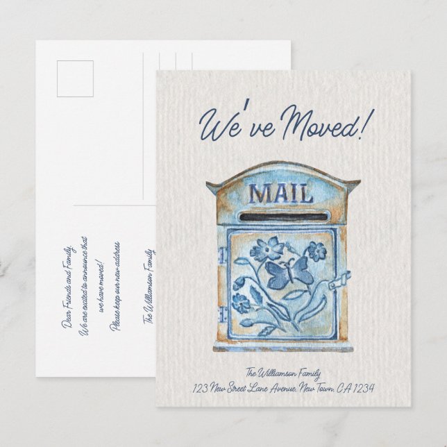 Carte Postale Faire-part Nous avons déménagé Annonce de changement d'adress (Devant / Derrière)