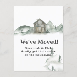 Carte Postale Faire-part Nous avons déménagé   Annonce de la Cabane Rustiqu