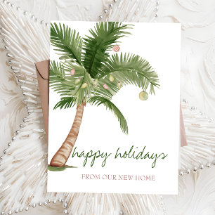 Carte Postale Faire-part Nous Avons Déménagé, Boules De Palmiers De Noël