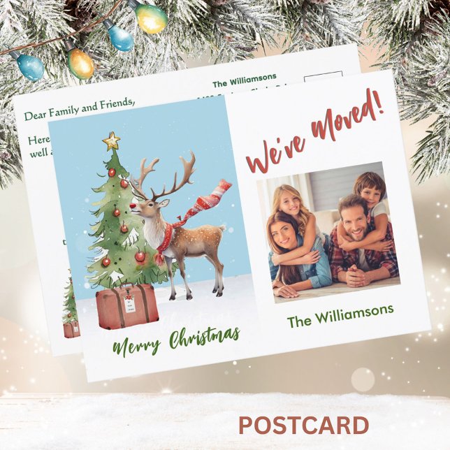 Carte Postale Faire-part Nous avons déménagé Budget Photo Arbre de Noël (Créateur téléchargé)