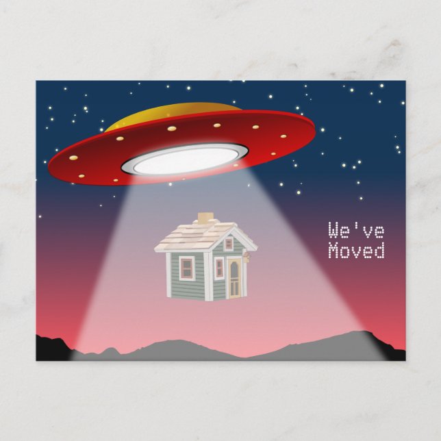 Carte Postale Faire-part Nous avons déménagé Flying Saucer Nouvelle Adresse (Devant)