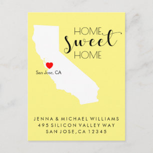 Carte Postale Faire-part Nous avons déménagé   Home Sweet Home Californie