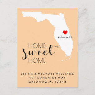 Carte Postale Faire-part Nous avons déménagé   Home Sweet Home Floride