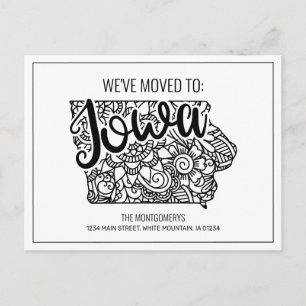 Carte Postale Faire-part Nous avons déménagé l'Etat de Mandala Iowa