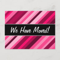 "Nous Avons Déménagé !" + Motif Pink/Magenta Strip