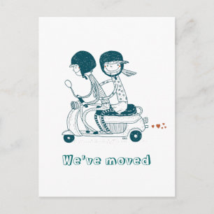 Carte Postale Faire-part Nous avons déménagé Nouvelle Adresse Couple d'amou