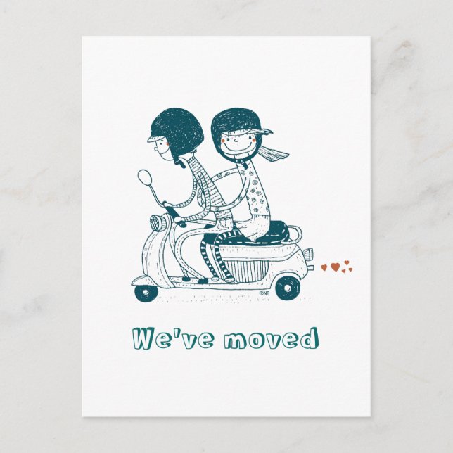 Carte Postale Faire-part Nous avons déménagé Nouvelle Adresse Couple d'amou (Devant)