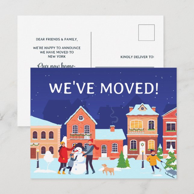 Carte Postale Faire-part Nous avons déménagé Nouvelle Maison Changement d'a (Devant / Derrière)