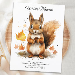 Carte Postale Faire-part Nous avons déménagé Petit Écureuil Mignon Nouvelle