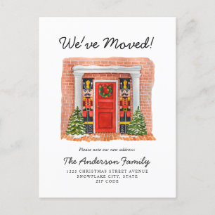 Carte Postale Faire-part Nous avons Déménagé Porte Rouge Nutcracker Holiday