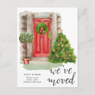 Carte Postale Faire-part Nous avons déménagé Red Door Christmas Nouvell