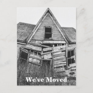 Carte Postale Faire-part Nous avons déménagé une vieille maison Dilapidée