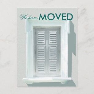 Carte Postale Faire-part Nous avons Déplacé Bright Window Shutters Photo
