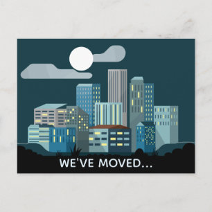 Carte Postale Faire-part Nous avons déplacé Cityscape Nouvelle adresse