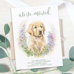 Carte Postale Faire-part Nous avons déplacé Golden Retriever Chien Chien Ch