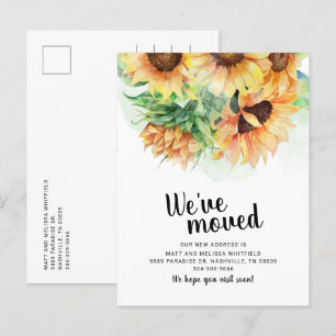 Carte Postale Faire-part Nous Avons Déplacé La Flore De Tournesol
