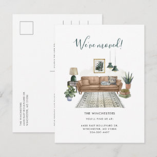 Carte Postale Faire-part Nous avons déplacé l'aquarelle moderne Moving