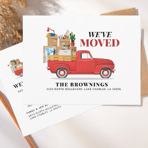 Carte Postale Faire-part Nous avons déplacé Red Truck nouvelle adresse