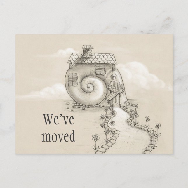 Carte Postale Faire-part Nous avons déplacé une nouvelle adresse escargot m (Devant)