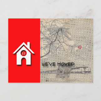 Carte Postale Faire-part Nous avons déplacé W House Map Remplacez par votre