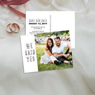 Carte Postale Faire-part Nous avons dit oui Photo Enregistrer la date du ma