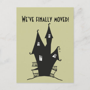 Carte Postale Faire-part Nous avons finalement déménagé ! Maison hantée.