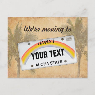 Carte Postale Faire-part Nous déménageons à Hawaii (personnalisable) Licens