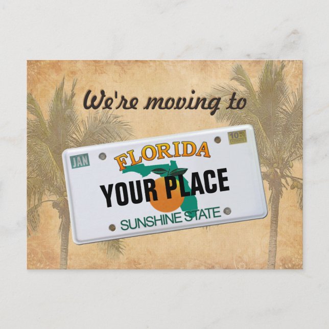 Carte Postale Faire-part Nous déménageons en Floride (Devant)