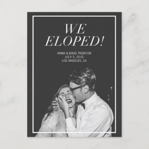 Carte Postale Faire-part Nous nous sommes enfuis   Annonce de mariage moder
