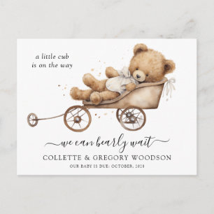 Carte Postale Faire-part Nous pouvons à peine attendre Teddy Bear