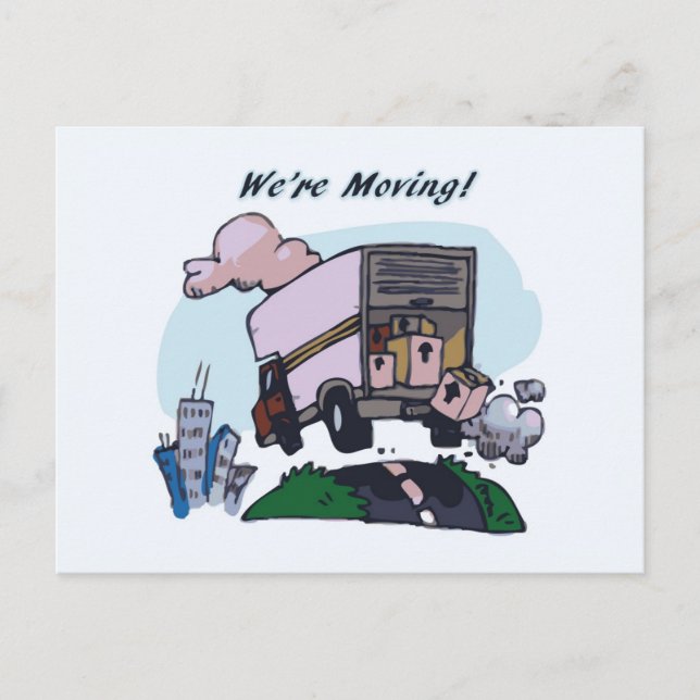 Carte Postale Faire-part Nous sommes en mouvement ! (Devant)