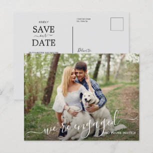 Carte Postale Faire-part Nous sommes engagés mariage photo Enregistrer la d