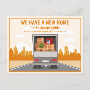 Carte Postale Faire-part Nouveau Camion et Orange Cityscape Moving