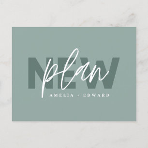 Carte Postale Faire-part Nouveau plan typographie moderne mariage changemen