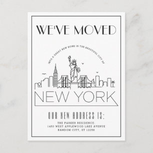 Carte Postale Faire-part Nouveau York Modern Deco   Changement d'adresse