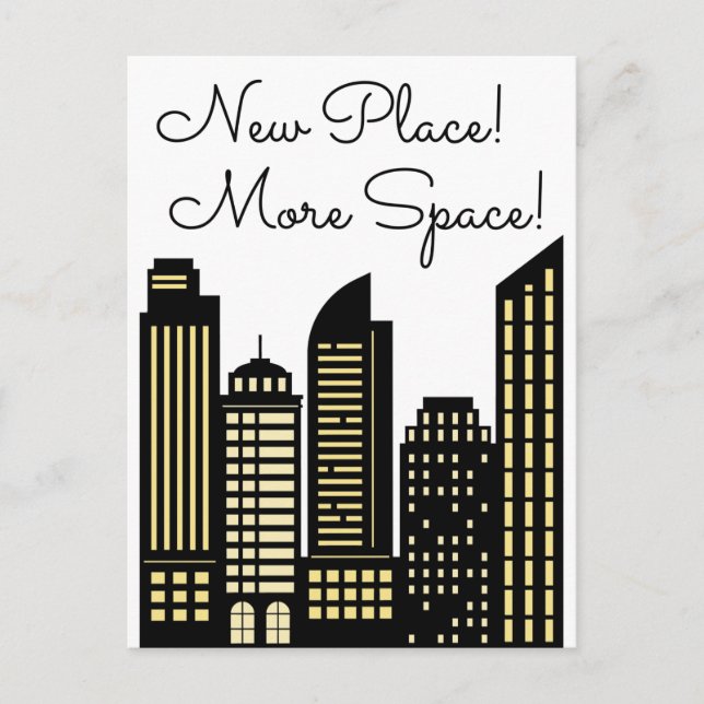Carte Postale Faire-part Nouvel Endroit Plus d'Espace Nouvel Appartement (Devant)