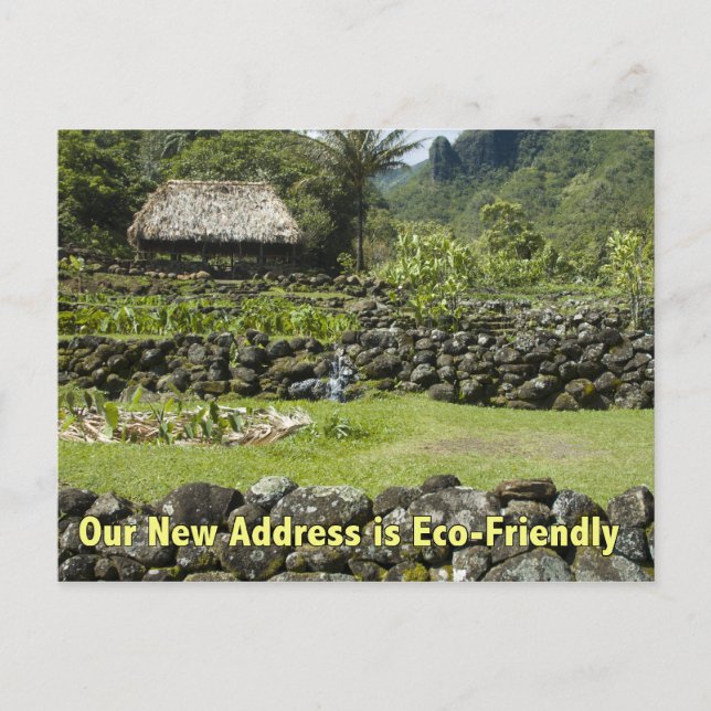 Carte Postale Faire-part Nouvelle adresse amusante - Cabane éco-responsable (Devant)