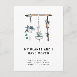 Carte Postale Faire-part Nouvelle adresse Boho accrochage Plantes en mouvem