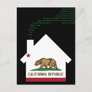 Carte Postale Faire-part nouvelle adresse californienne