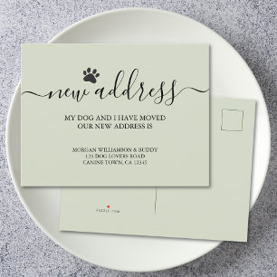 Carte Postale Faire-part Nouvelle Adresse Chien en Déménagement