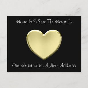 Carte Postale Faire-part Nouvelle adresse de c?ur d'or mignon