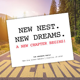 Carte Postale Faire-part Nouvelle adresse de nid Simple Minimaliste Déplace