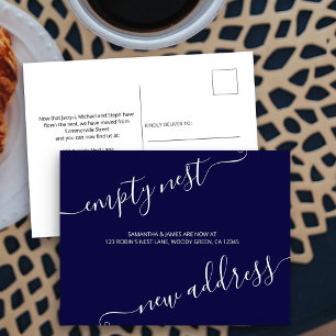 Carte Postale Faire-part Nouvelle adresse de nid vide en écriture élégante