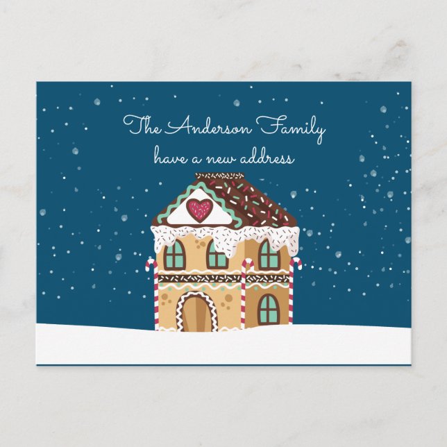 Carte Postale Faire-part Nouvelle adresse de résidence Noël d'hiver Nous av (Devant)