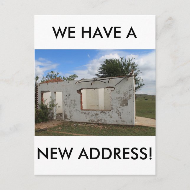 Carte Postale Faire-part Nouvelle Adresse Drôle Nous Avons Déplacé (Devant)