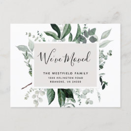 Carte Postale Faire-part Nouvelle adresse Green Eucalyptus Botanique Moving
